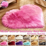 elvesmall Heart Shaped Faux Fur Rug Bedroom Fluffy Shaggy Area Rugs Sheepskin Fuzzy Rug Carpets Throw Shag Rug Sofa Decor Floor Mat Plush