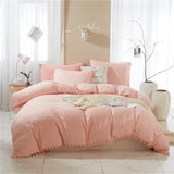 elvesmall American Size Furball Tassel Duvet Cover Set Luxury King Queen Size Bedding Set Twin Full Quilt Covers Juego De Ropa De Cama