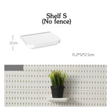 elvesmall DIY Pegboard Accessories Hanging Shelf Storage Hooks Wall Organizer No Punching Crafts Organization For Garage Kitchen Room