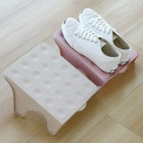 elvesmall Double Shelf Space Savers White Shoe Rack Cabinets Shoe Storage Organizer Closet Holder Modern Bracket Shoe Storage Rack