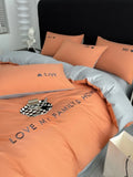 elvesmall Nordic Luxury Egyptian Cotton Bedding Set King Queen Double Twin Size with Sheet Duvet Cover Pillowcases 1/2 People Bed Linens