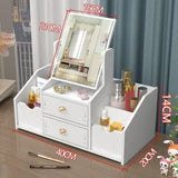 elvesmall New Contains Mirror Drawer Makeup Storage Box Dormitory Finishing Plastic Shelf Cosmetics Skin Care Dressing Table Desktop