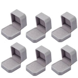 elvesmall 6PCS Square Red Velvet Ring Box Jewelry Case Storage Organizer Gift Earrings Packaging Box Portable Travel Wedding Wholesale
