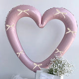 elvesmall INS 40 inch Love Heart Aluminium Film Balloon With Bowknot Helium Balloon Valentine's Days Wedding Party Decoration Photo Props