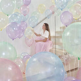 elvesmall 20Pcs 10inch Crystal Bubble Balloons Pastel Colorful Transparent Latex Balloons Birthday Party Decor Wedding Helium Globals