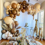 elvesmall Brown White Sand Balloons Garland Arch Kit Kids Birthday Party Balloon Baby Shower Decor Wedding Anniversary Decoration Supplies