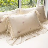 elvesmall  Silky Bedding for Home Luxury Bedsheets Set with Pillow Case Lace Style Bedclothes постельное белье Skin-friendly Bed Linen Sets