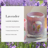 elvesmall 6.35OZ Luxury Decoration Candle Scented Candle In Glass Jar Unique Stripe Large Aromatic Candle for Wedding Roman Decoration