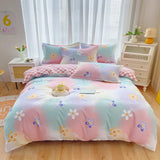 elvesmall Orange Pumpkin Duvet Cover Cartoon Style Bedding Set for Kids Girls Soft Microfiber Reversible Comforter Cover with 2 Pillowcase
