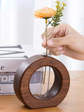 elvesmall  Simple Flower Arrangement Living Room Solid Wood Dried Flower Vase Small Ornaments Home Dining Table Mini Flower Vase Decoration