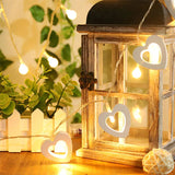elvesmall Christmas Wood House LED Light Xmas Tree Decorative Light String Wall Hanging Decoration Christmas Atmosphere Decor
