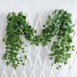 elvesmall 2.1m Artificial Plant Vine Green Ivy Leaf Garland Silk Wall Hanging Vine Home Garden Decoration Wedding Party DIY Garland Leaves
