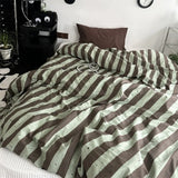 elvesmall Bed Linen Duvet Cover Stripe Boys Girls Twin Queen Size Duvet Cover Pillowcase Bedding Adult INS Style Home Textile Nordic Sling