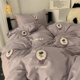 elvesmall Ins Gentle Yellow Bedding Set Hot Air Balloon Duvet Cover Soft Queen Full Twin Size Flat Bed Sheet Quilt Cover Pillowcase Kawaii