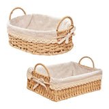 elvesmall Woven Storage Baskets Kitchen Organizer Handwoven with Handles Cosmetic Box for Breakfast Fruit Bedroom Bathroom Home Decorative