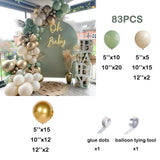 elvesmall Retro Avocado Green Balloons Garland Kit Arch Baby Shower Decor Sand White Balloon Arch Birthday Party Decoration Latex Globos