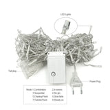 elvesmall  5M Outdoor Waterproof Christmas Garland Curtain String Lights Droop 0.4-0.6m Christmas Lights Outdoor Eaves Garden Lights Decor