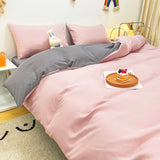 elvesmall Cream Style Pink Yellow Bedding Set Twin Full Queen King Size Bed Linen Girls Adults 180x220cm Bed Flat Sheet Pillowcase Kawaii