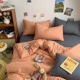 elvesmall 3pcs Duvet Cover Microfiber Solid Color Bedding Set Yellow Comforter Cover with 2 Pillowcase Modern Home Bedroom Quilt Cover