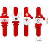 elvesmall 10 Pieces Christmas Slap Bracelets Christmas Snap Bracelet Party Favors Xmas Slap Bands Include Santa Claus Snowman Reindeer Bea