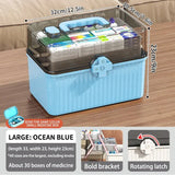 elvesmall 1pc Medicine Chest, Household Portable Multi-layer Box With Large Capacity, Emergency Storage