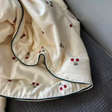 elvesmall  High End Cherry Lyocell Fiber Summer Cooling Blanket Silky Skin Friendly Breathable Quilts Summer Comforter for Child Adults
