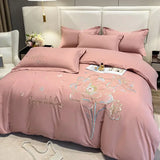 elvesmall New Class a High Precision Cotton Brushed Embroidery Four-Piece Set Pure Cotton Bed Sheet Duvet Cover