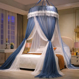 elvesmall Universal Elegant Tulle Dome Bedroom Mosquito Net, Romantic Lace, Solid Color, Double Bed, Home Decoration Mosquito Net