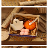 elvesmall Halloween Decoration Aromatherapy Small Ornament Aromatherapy Cute Halloween Cartoon -Pumpkin Ghost Aromatherapy Candle Set