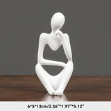elvesmall Sand Color The Thinker Abstract Statues Sculptures Yoga Figurine Nordic Living Room Home Decor Decoration Maison Desk Ornaments
