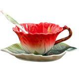 elvesmall  -  200ml Ceramic Coffee Cup Saucer Flower Type Mug Exquisite Afternoon Tea Latte Coffee Cup Home Breakfast Milk Mug Birthday Gifts