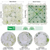 elvesmall 12PCS Artificial Flowers Roses Wall Panel 3D Flower Backdrop Faux Roses for Wall Party Wedding Bridal Shower Outdoor Decoration