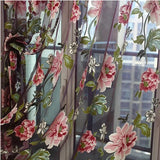 Pastoral Purple Floral Printing Curtain Bedroom Sheer Tulle Curtain For Living Room Kitchen Windows Tulle Drapes Cortina Rideaux