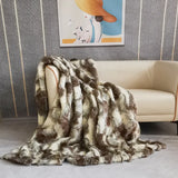 elvesmall  Geometric jacquard Faux Fur winter Blanket Plush bed cover sofa blankets bed plaid sofa cover for home christmas decorations