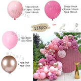 elvesmall Metal Rose Pink Balloon Garland Arch Kit Boho Sand White Wedding Birthday Party Balloons Gender Reveal Baby Shower Decorations