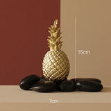 elvesmall Nordic Light Luxury Pineapple Decoration,Golden Fruit Shape Living Room Porch Home Decoration Figurines Gift Wedding Props