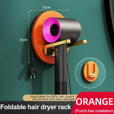 elvesmall Folding Hair Dryer Holder Rack Counter Storage Organizer Orange Green White Hair Dryers Wire Plugs Holding Shelf Foldable Hanger