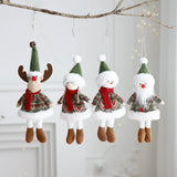 elvesmall Christmas Decoration Fabric Doll Small Figurine Pendant Plush Elk Santa Claus Snowman Christmas Tree Decorations