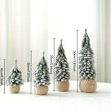 elvesmall Mini Christmas Tree Artificial Small Snow Pine Xmas Tree Decorations New Year Party Ornaments Gifts Home Table Decor