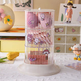 elvesmall Makeup Brush Storage Box, Transparent Acrylic Multi-layer Storage Box, Suitable for Dressing Table Rotatable Desktop Storage Box