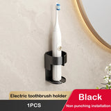 elvesmall Electric Toothbrush Holder Space Saving Traceless Bathroom Self-adhesive Wall-mounted Toothbrush Storage Base