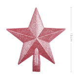 elvesmall 15cm Christmas Tree Top Sparkle Star Glittering Hanging Christmas Tree Topper Decoration Ornaments Home Decor (Pink)