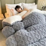 elvesmall  Soft Super Thick Winter Warm Blanket Artificial Lamb Cashmere Weighted Blankets for Beds Cozy Thicker Warmth Quilt Comforter