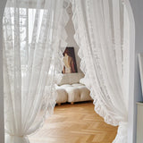elvesmall  Retro Embroidery White Lace Girly IG Living Room Decorative Curtain Bedroom Balcony Velvet High-quality Blackout Luxury Curtains