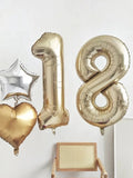 elvesmall 1pc 40inch Platinum Colour Number Balloons Figure Helium Balloon Digit Globos Birthday Party Decorations Baby Shower