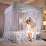 elvesmall New Pirncess Lace Mosquito Net for Bed Square Romantic Curtain Bed Net Canopy Mosquito Tent Mesh