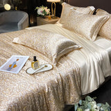 elvesmall Fashion Duvet Cover Set Luxury Bedding Sets Soft Comforter Quilt Cover Fitted Bed Sheet Pillowcase Queen King Size Bed Linen