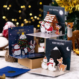 elvesmall 3D Pop UP Santa Cards Folding Merry Christmas Greeting Cards Xmas Gift for New Year Blessing Postcard Thank You Cards Decoration