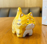 elvesmall Cute Cat Resin Desk Model Decorations Creative Meow Animal Figurines Living Room Home Decor Kawaii Kid Toys Friend Gifts Pendant