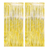 elvesmall 2Pcs 2m Metallic Foil Tinsel Curtain Kids Birthday Wedding Bachelorette Party Tassel Background Decorations Baby Shower New Year